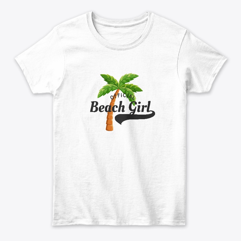 Beach Girl with Palm Tree