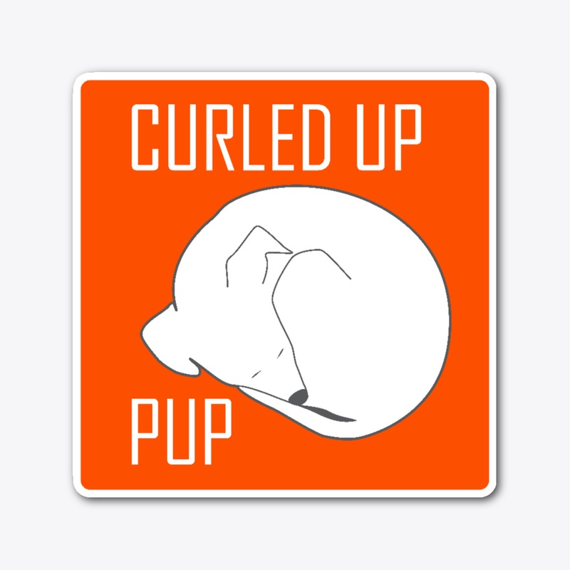 Curled Up Pup Logo Sticker