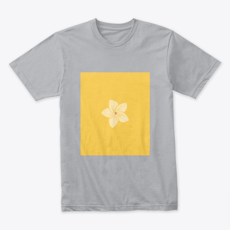 Pink Flower on Yellow Background