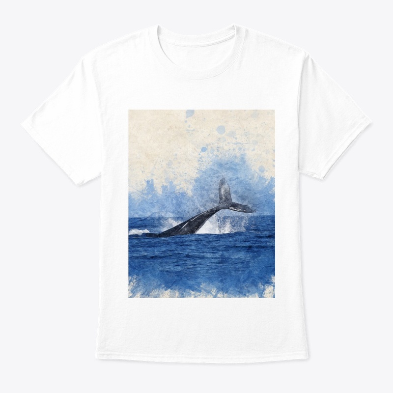 blue beige whale in the sea water