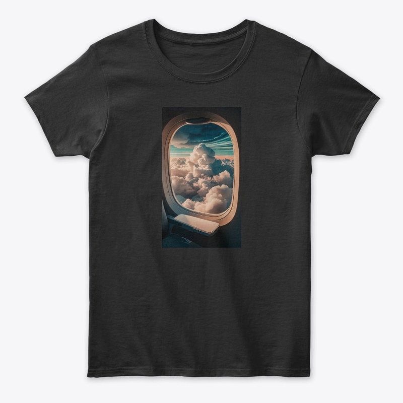 Plane cloud and window tee shirt 