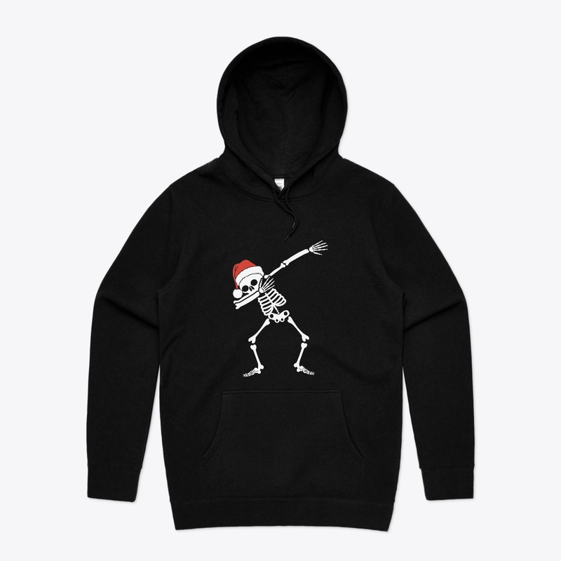 Dabbing Skeleton With Santa Hat