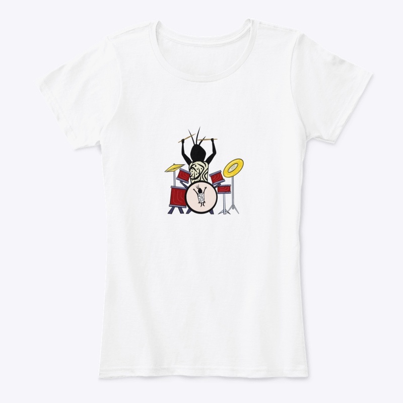 Cute Drummer Performing Solo with Drums 