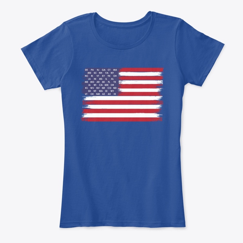 American Flag with Stars as States