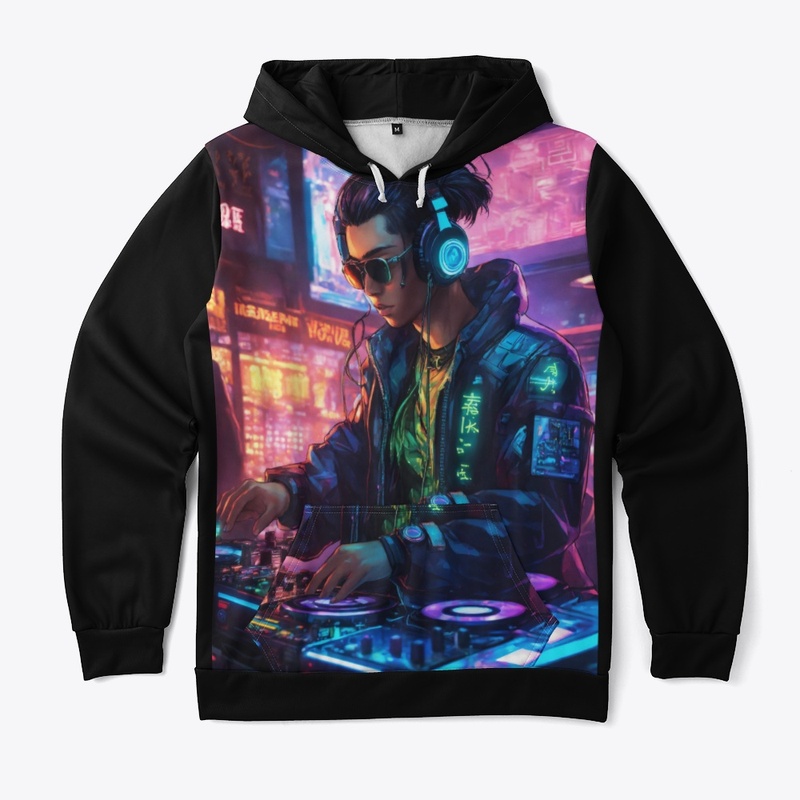 "DJ Poster Print on Hoodie "