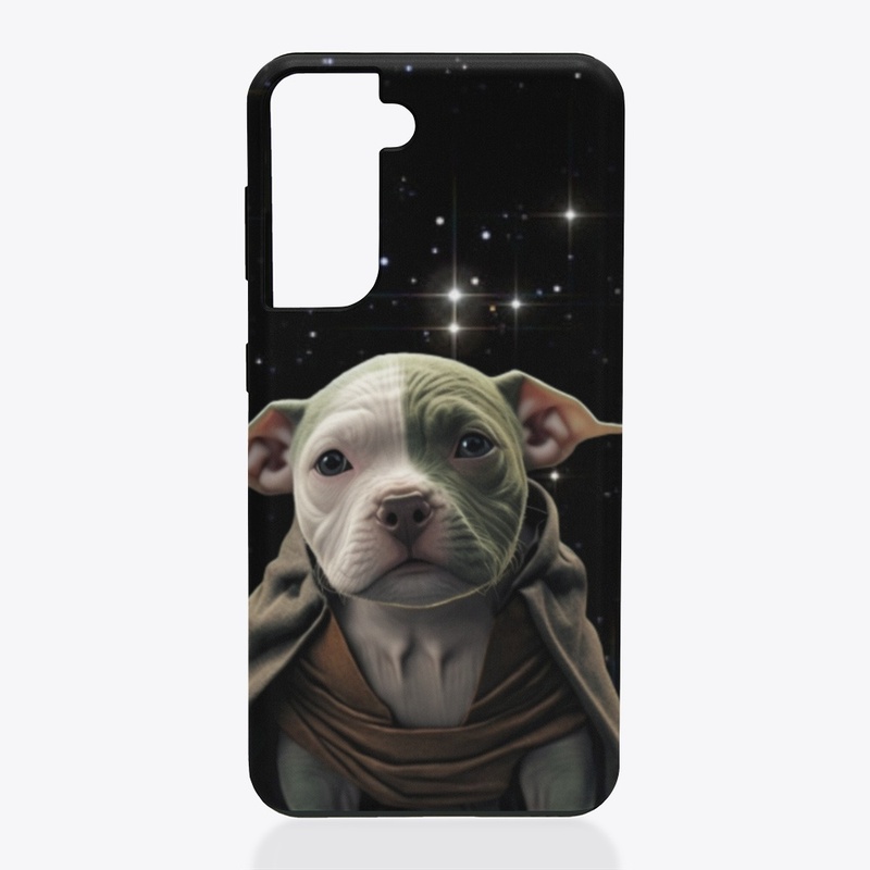 Green And White Pit Bull With Stars 