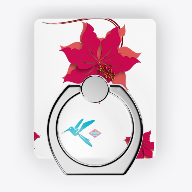 WHITE HIBISCUS N HUMMINGBIRD GRIP