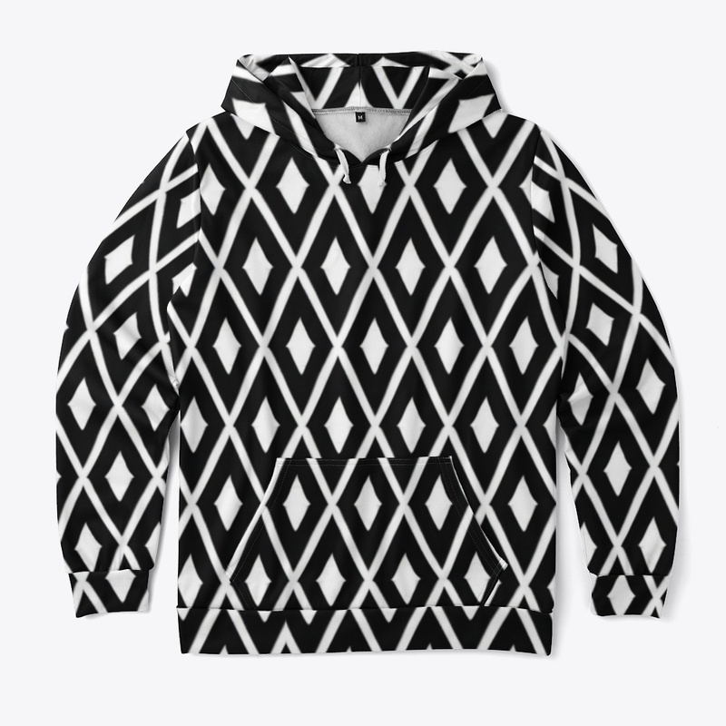 Black and White Rhombus Hoodie