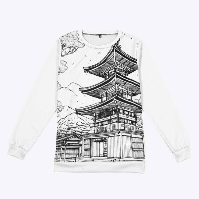 Japanese town ,full printed sweatshirt 