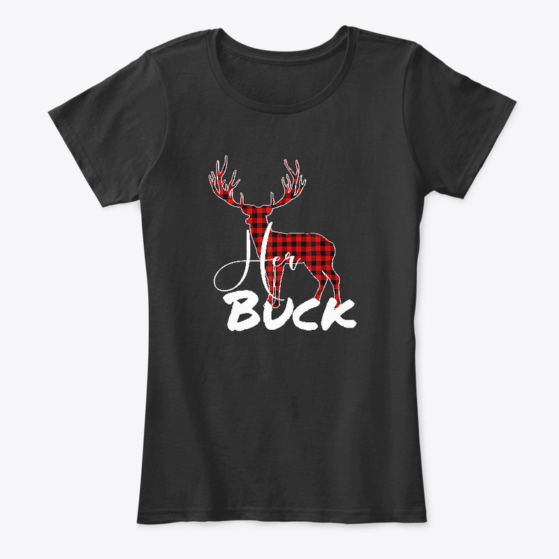 Christmas Buffalo Plaid Her Buck T-Shirt