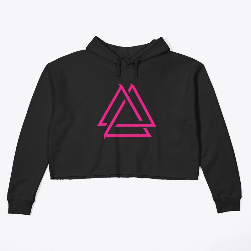 Fuschia Logo Crop hoodie