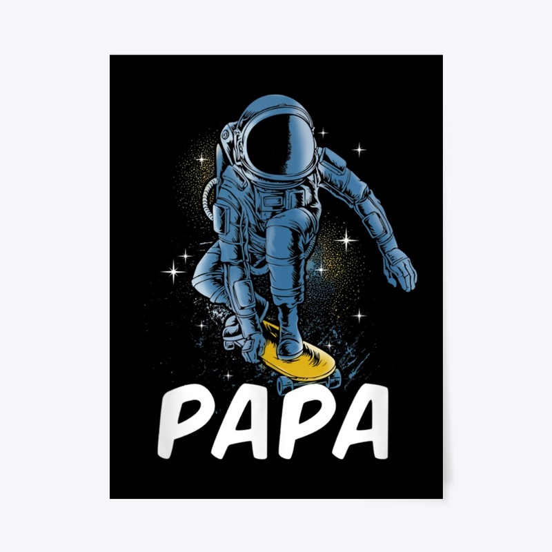 Astronaut Skateboarding  Papa