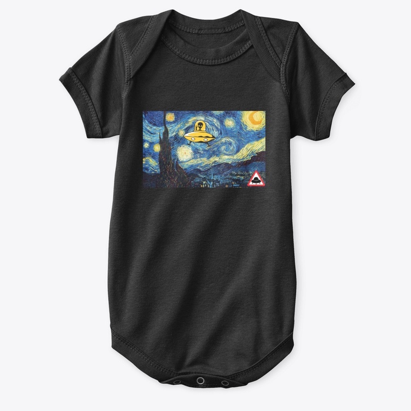 Starry night with alien
