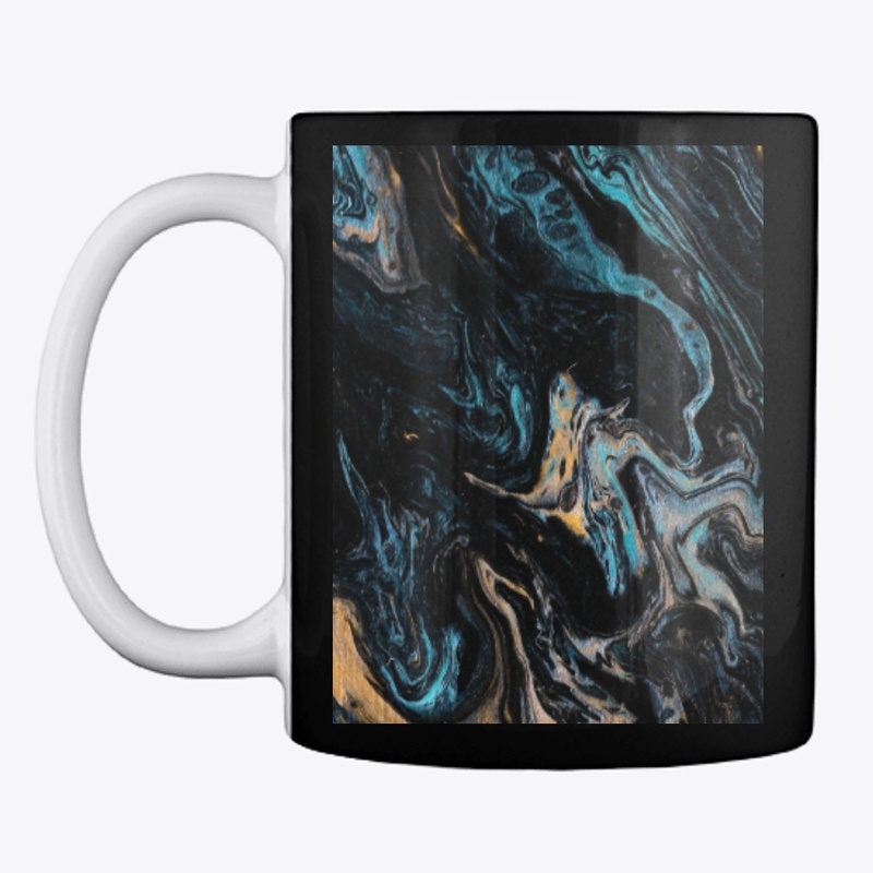 Marble Effect (Blue, black and gold)