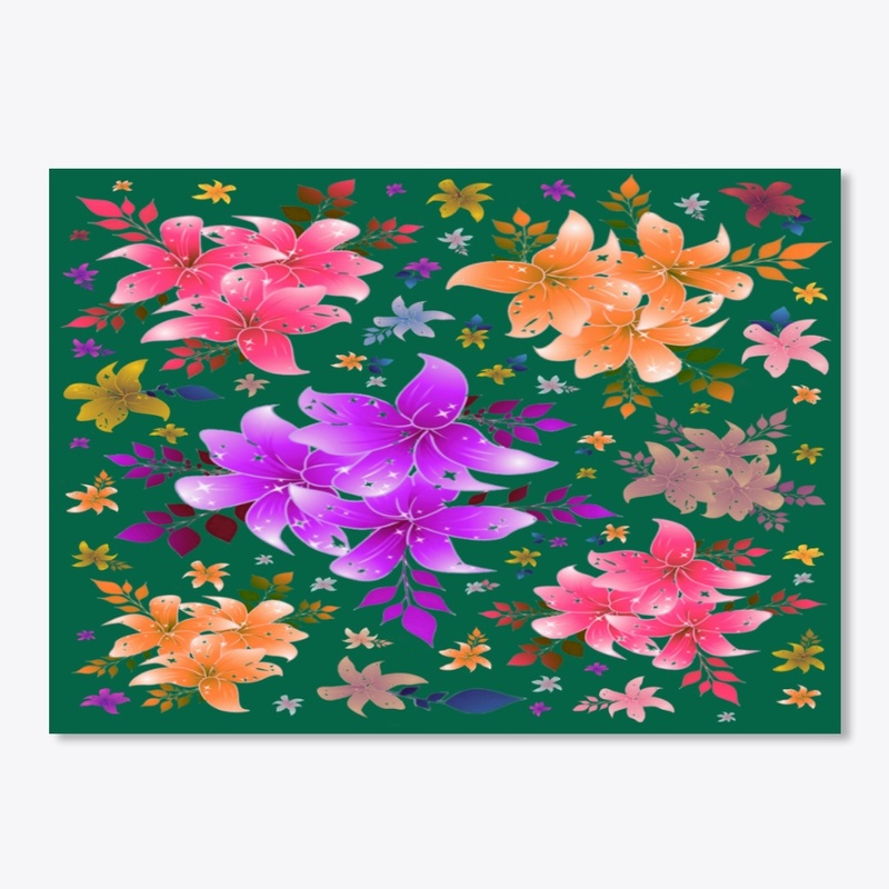 Multicolored lily flower design