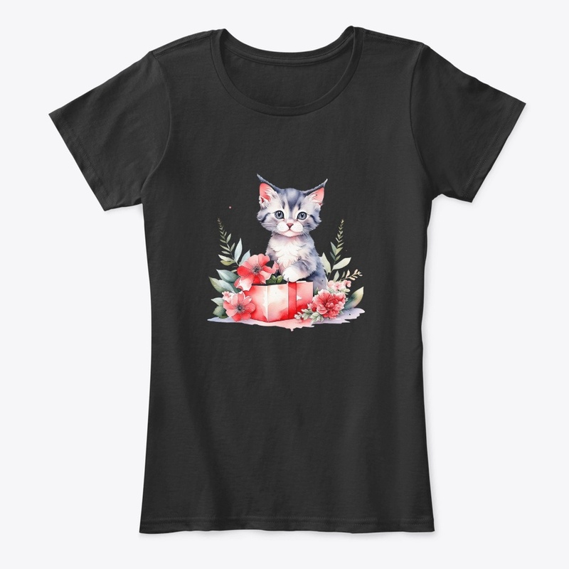 Adorable Kitty with gift