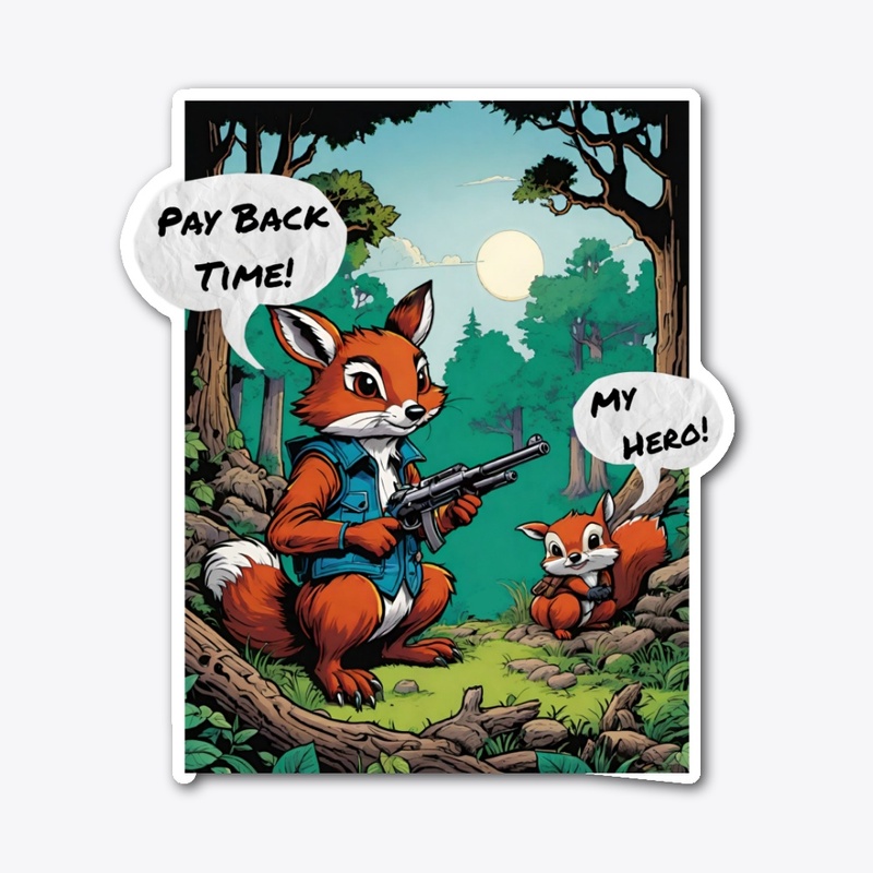 Funny Woodland Animal Cartoon Comic Art 