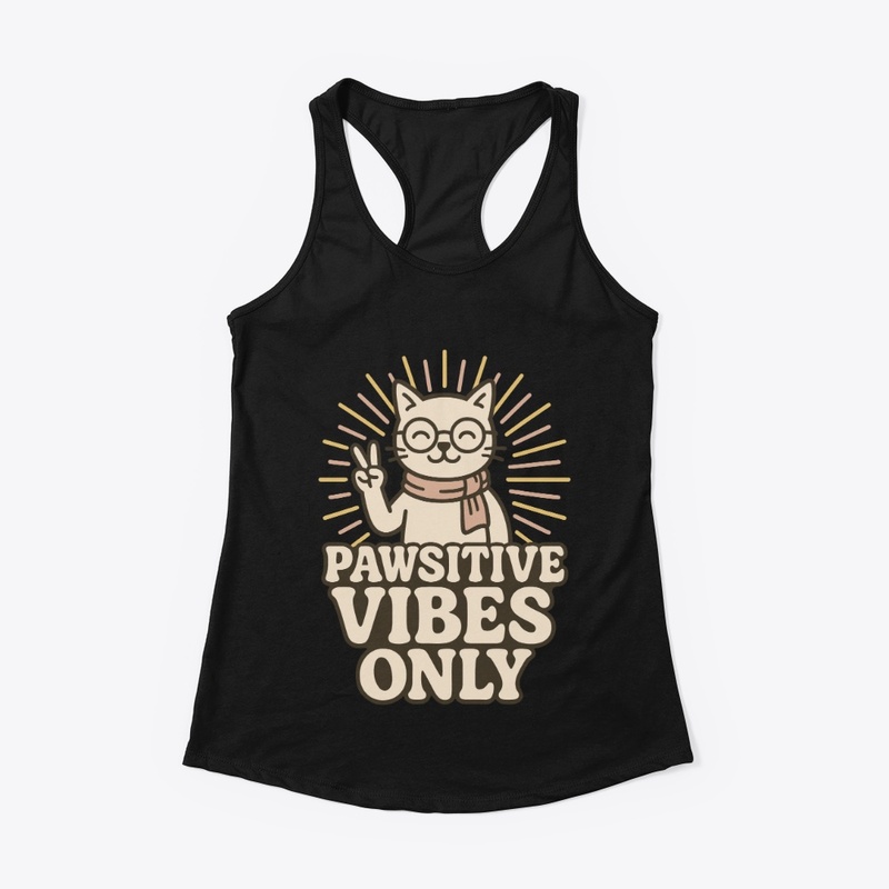 Pawsitive Vibes Only Nerd Cat Tee