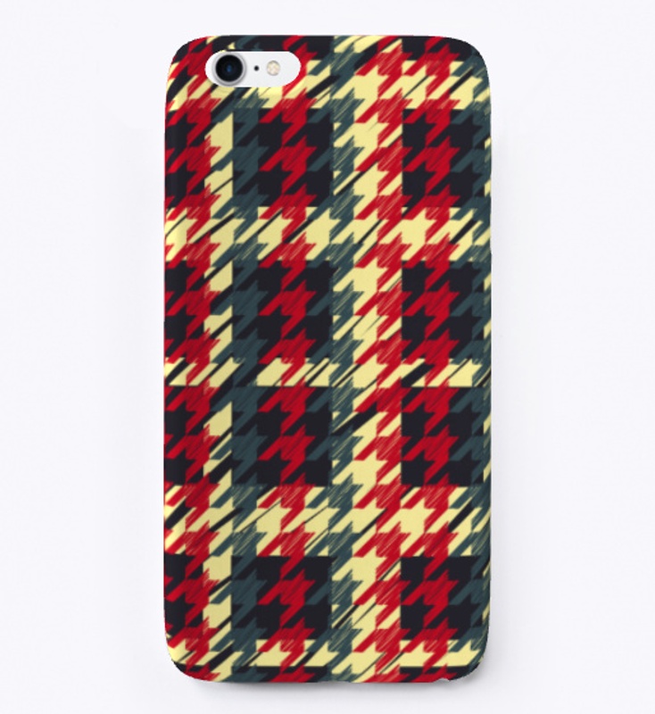 iPhone galaxy colorful houndstooth case