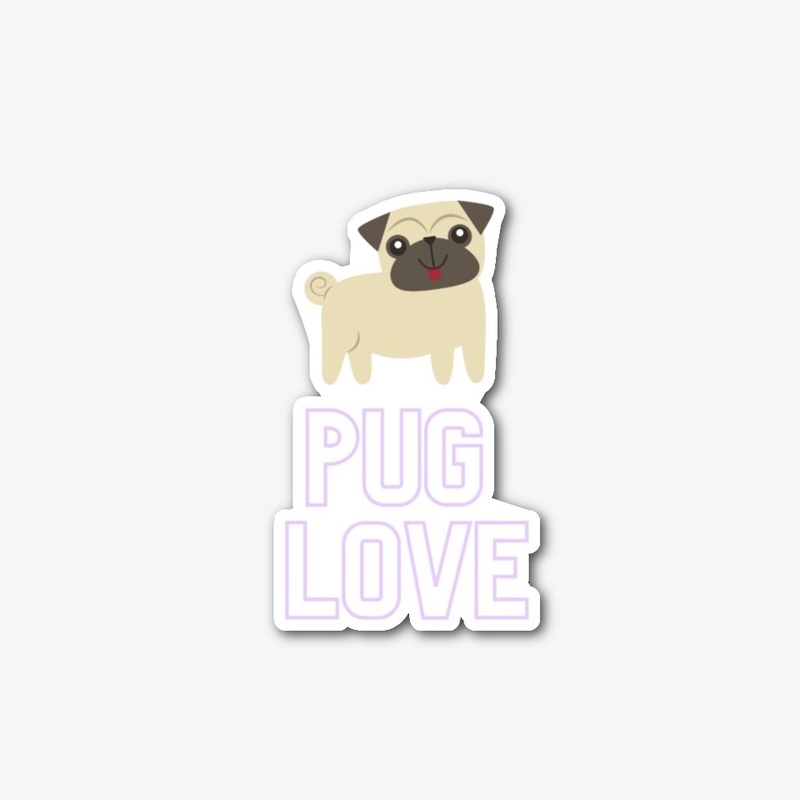 Pug Dog Love Sticker