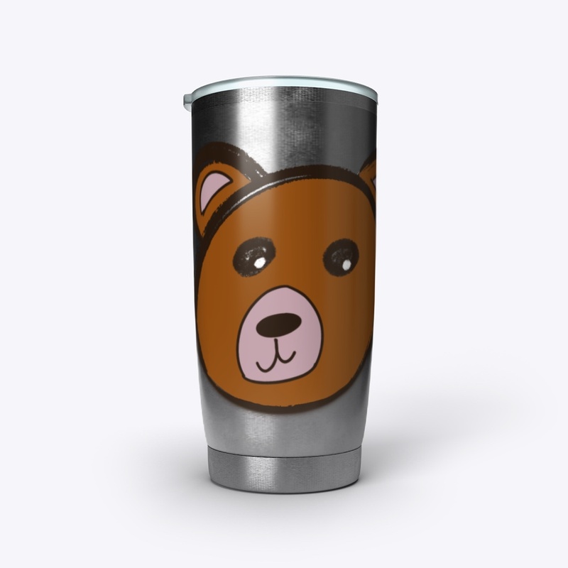 Big Happy Bear Head Tumbler