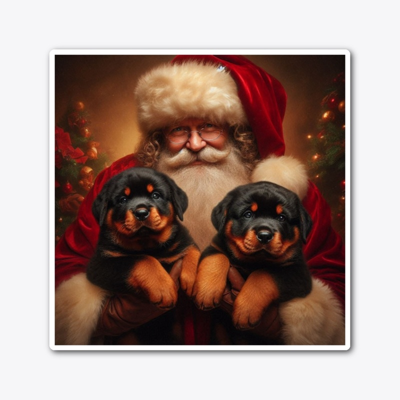 Santa with Rottweilers