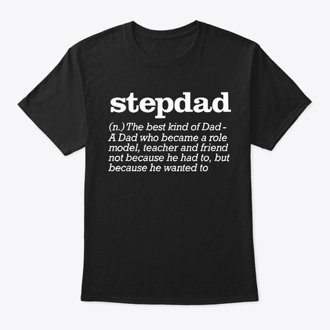 Mens Stepdad Definition T Shirt Black T-Shirt Front