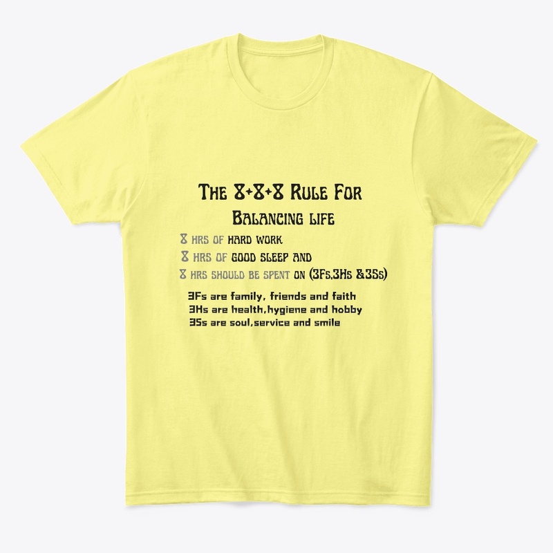 8+8+8 rule life balancing tshirt