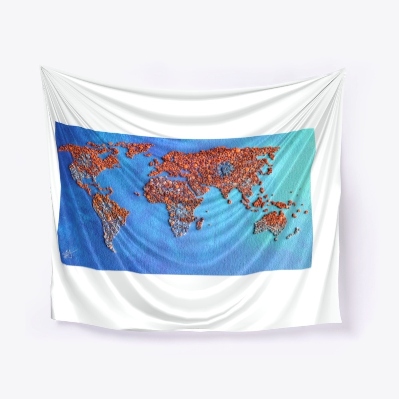 World  Map in Paper quilling design