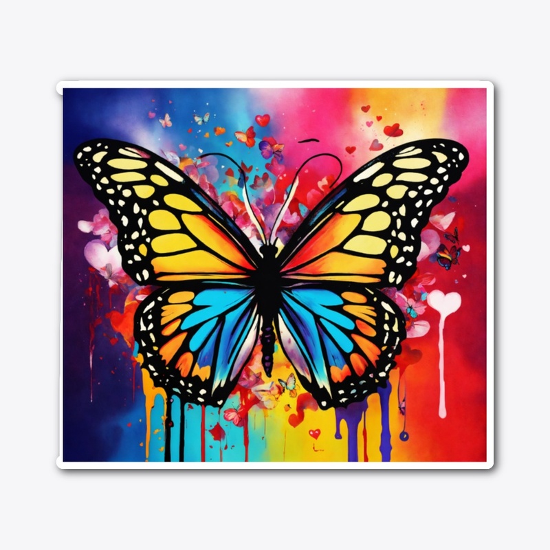 Butterflies and hearts print