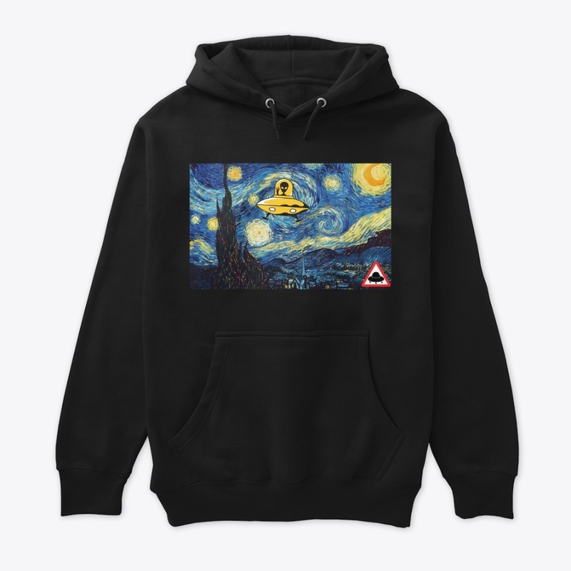 Starry night with alien