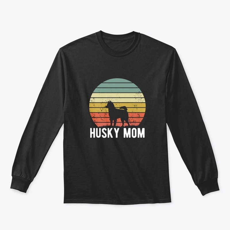 Husky Mom Retro Sunset Dog Lover
