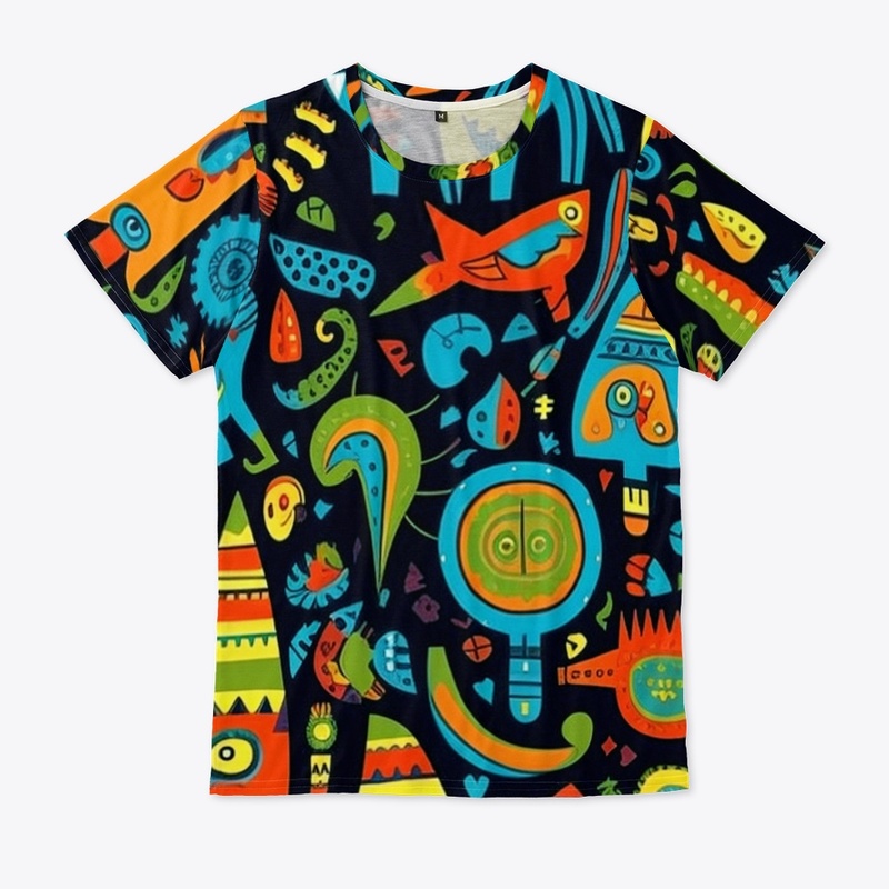 colorful repeating cartoon pattern