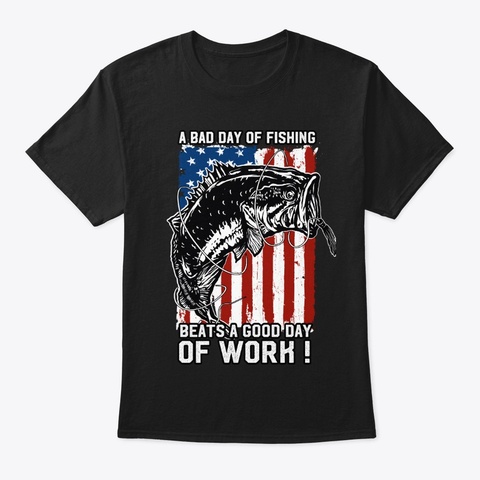 Limited Edition   Skip Work, Go Fishing! Black Camiseta Front