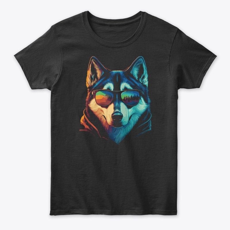 jackofallarts husky with sunglasses