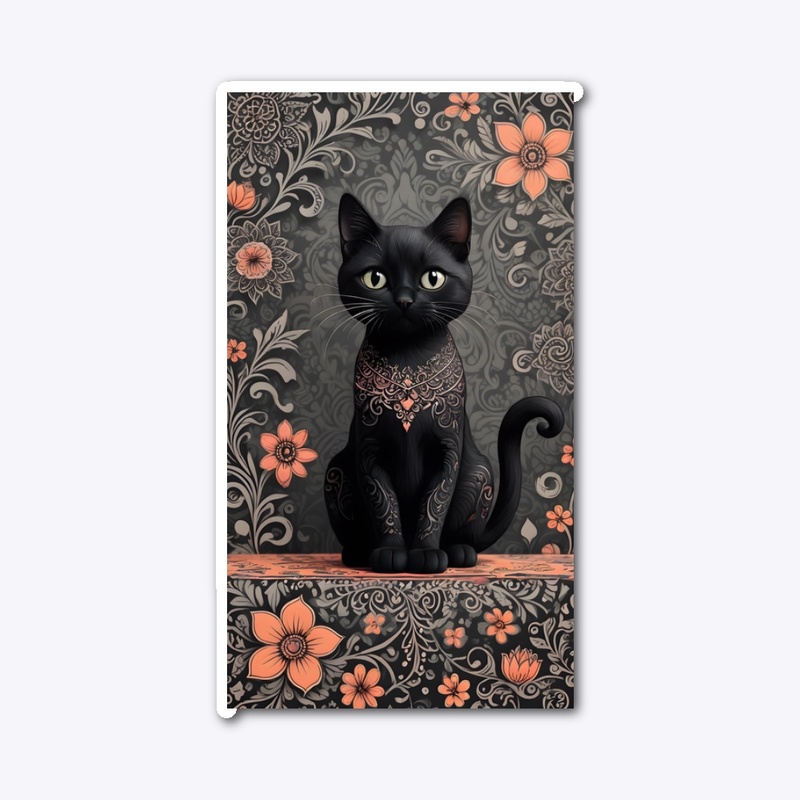Cool unique black cat aesthetic 