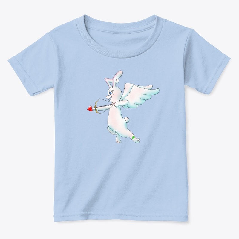 Cupid Easter Bunny with Shamrock Tattoo