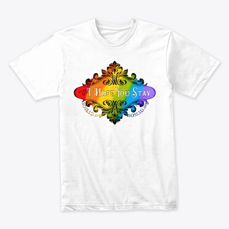 Hope You Stay tee in rainbow