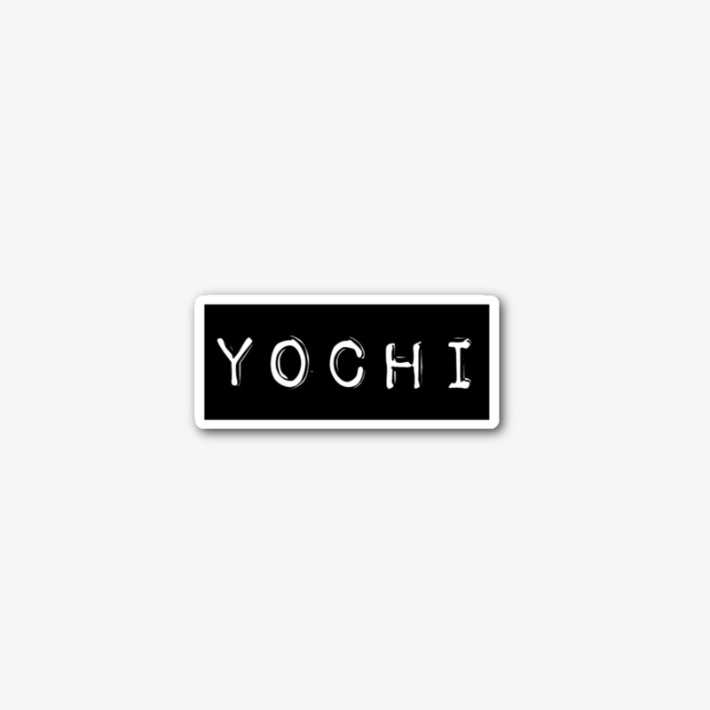Yochi Black Square Sticker