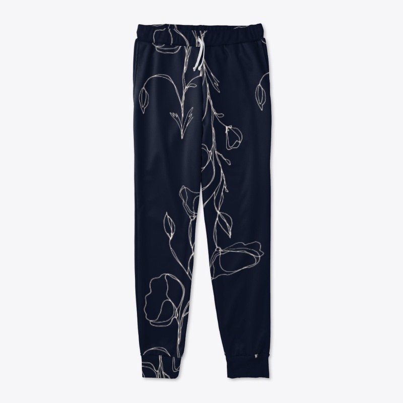 Dark Garden Floral Hand Drawn