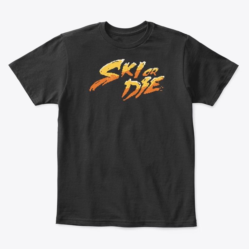 Sun Fire Ski or die Pixel art Logo