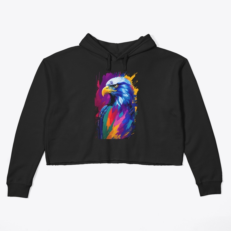 Vibrant Eagle in colorful splatter, left