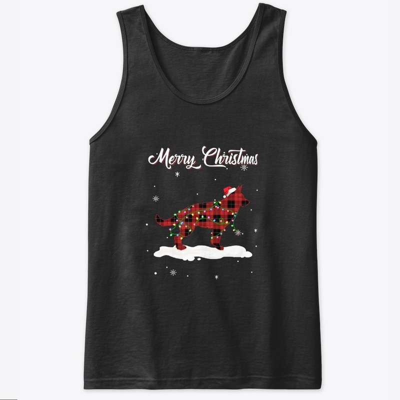 German Shepherd Christmas Red Plaid Dog