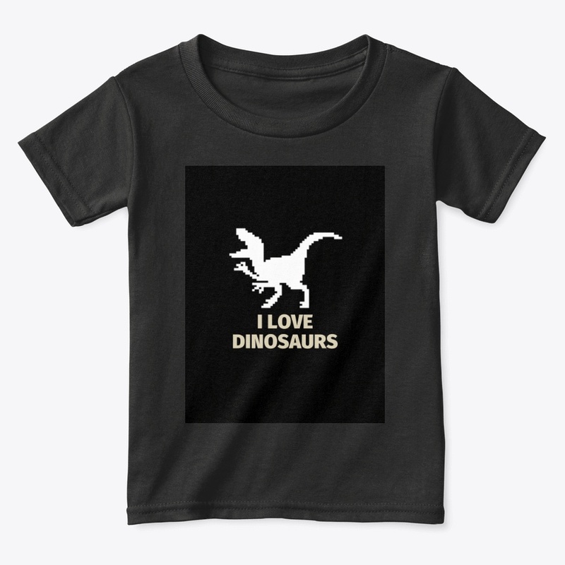 Pixel Art Dinosaur 7 Black