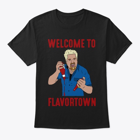 Flavortown Premium T Shirt Official Black T-Shirt Front