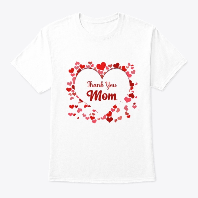Thank You Mom with red hearts design