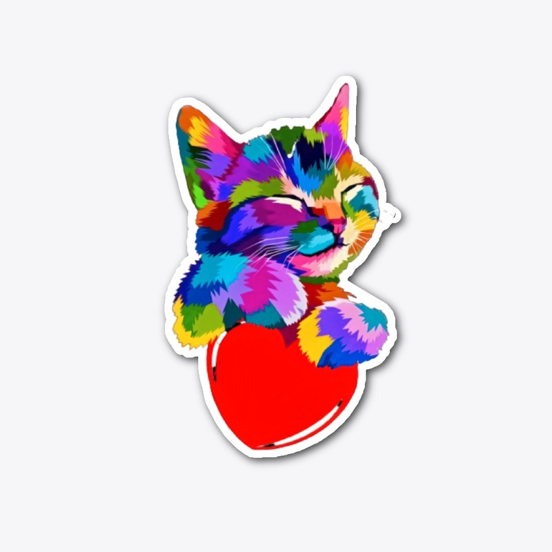 Cute Cat Gift for kitten lovers Colorful
