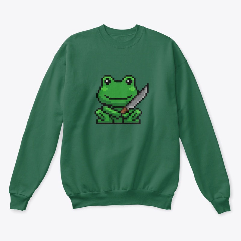 Pixel Frog with a knife 2