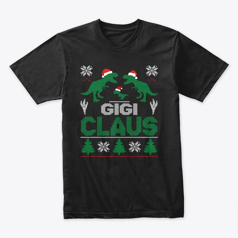 Funny Gigi Claus T-rex Christmas T-Shirt