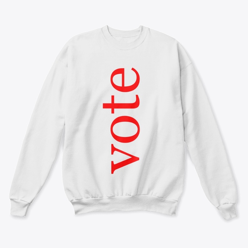 Vote Written in Red Vertical
